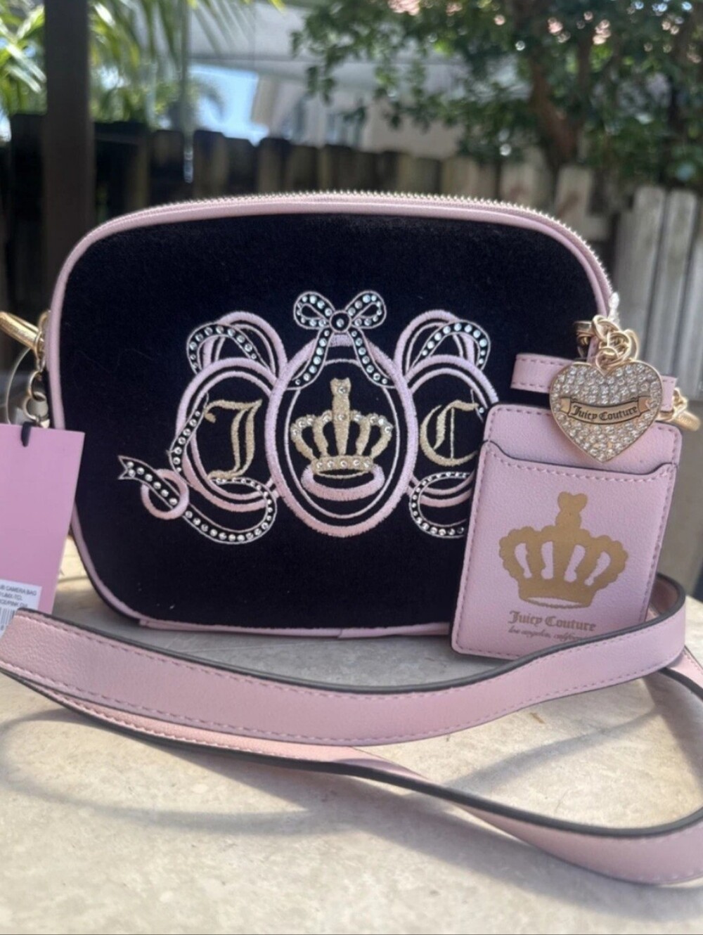 Juicy Couture Lovers Club Camera Bag Liquorice Pink Daydreamer Crossbody Purse